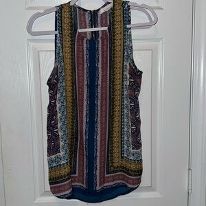 Fourteenth Place Boho Aztec Sleeveless Top Blouse Size Large